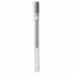 MUJI punta 0,38 mm primer plano, trazo fino y precisión al escribir