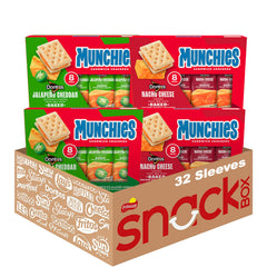 Munchies empaque frontal con Doritos Nacho Cheese y Jalapeño, práctico para llevar