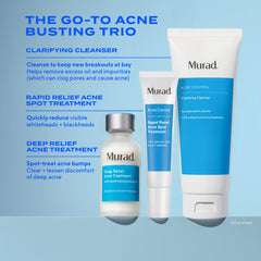 Murad persona lavando rostro con gel para ver aplicación y efecto purificante