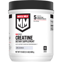 Muscle Milk envase frontal mostrando 1,1 lb y 100 servicios, conveniencia visual