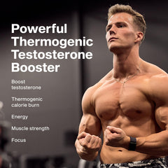 MuscleTech cápsulas AlphaTest Thermo en primer plano, facilidad de toma y dosificación