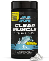MuscleTech envase frontal mostrando Clear Muscle y beneficio de fácil identificación