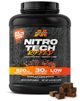 MuscleTech envase frontal Nitro-Tech Ripped muestra sabor y tamaño