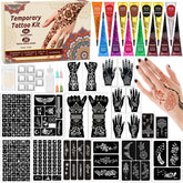 MuseLuxe vista frontal del kit completo para tatuajes temporales y facilidad de uso
