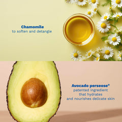 Mustela avocado ingredient close-up highlighting natural Perseose protection