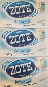 my brand paquete frontal de Jabon Zote Blanco mostrando etiqueta y ahorro