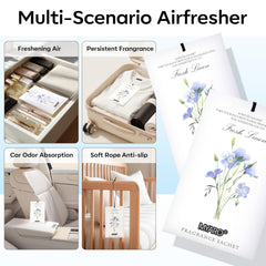 MYARO sachet colocado en armario frescura visible en ropa doblada