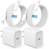 MYBEER cargador frontal doble mostrando puertos USB-C y beneficio de carga rápida