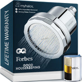 myhalos cabezal frontal cromado, mejor control de agua