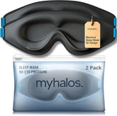 MyHalos antifaz frente y empaque mostrando diseño y privacidad