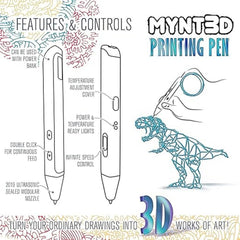 MYNT3D Super 3D Pen en uso formando una figura 3D con control preciso y líneas limpias