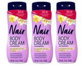 Nair envase frontal crema depilatoria muestra tamaño y beneficio suavidad