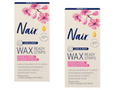 Nair empaque frontal mostrando 40 tiras listo para uso y comodidad