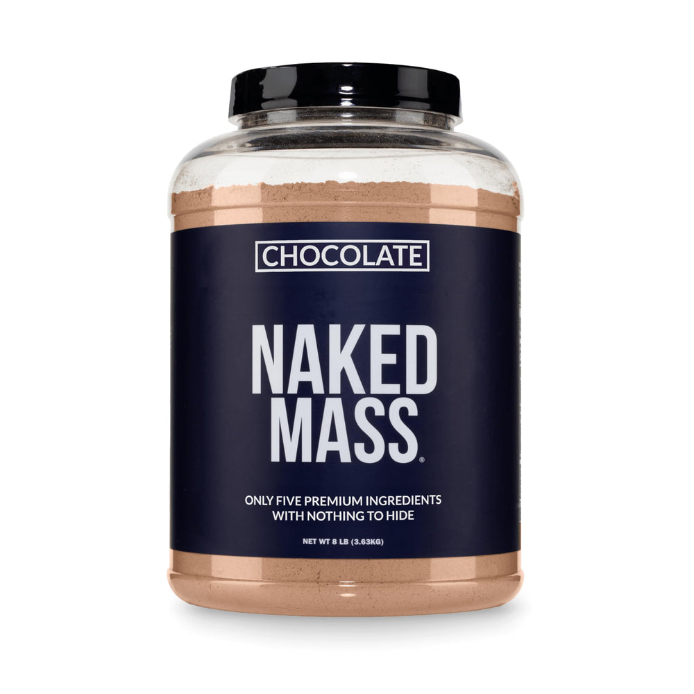 NAKED frasco frontal mostrando etiqueta clara y natural para aumentar masa
