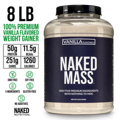 NAKED batido de Vanilla Mass en vaso listo para consumir aumenta calorías