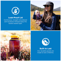 Nalgene primer plano del material Tritan Renew y textura duradera