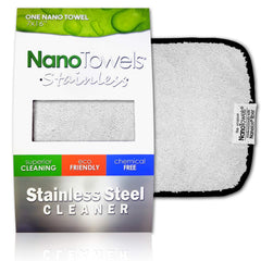Nano Towels paquete frontal mostrando el paño y beneficio limpieza sin químicos