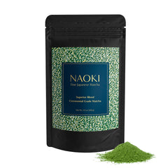 Naoki Matcha frontal de la lata, envase grande para más porciones