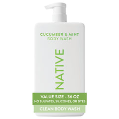 Native botella 36 oz vista frontal mostrando tamaño y fragancia