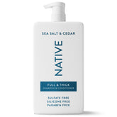 Native envase frontal Sea Salt & Cedar mostrando tamaño 36 fl oz y aroma