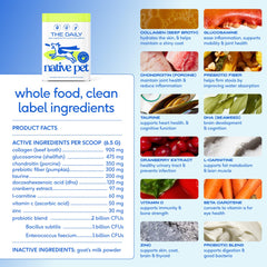 Native Pet etiqueta legible con ingredientes, aporta transparencia y confianza