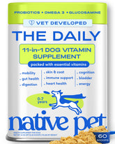 Native Pet envase frontal mostrando fórmula 11 en 1 y beneficio integral