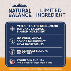 Natural Balance textura del croqueta que resalta digestibilidad y tamaño conveniente