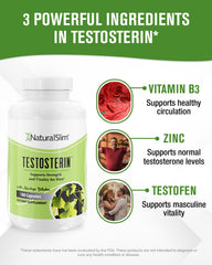 NaturalSlim ingredient display with Testofen Tribulus Maca and Ginkgo for balanced energy