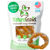 Nature Gnaws empaque frontal mostrando anillos de tendón y origen USA, conveniencia