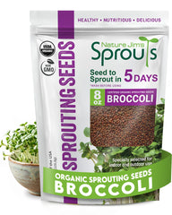 Nature Jim's Sprout frente del empaque mostrando cantidad y sello orgánico