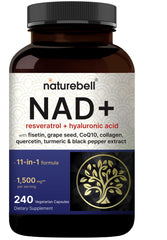 NatureBell frasco frontal mostrando la etiqueta y beneficio de mezcla 11 en 1