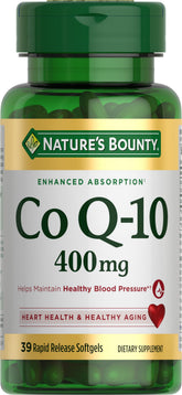 Nature's Bounty empaque frontal del CoQ‑10 400 mg, presentación clara