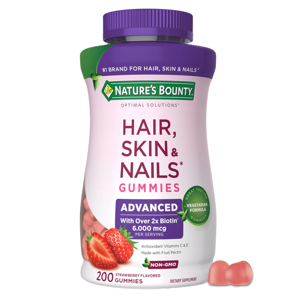 Nature's Bounty frasco frente mostrando el envase y beneficios principales