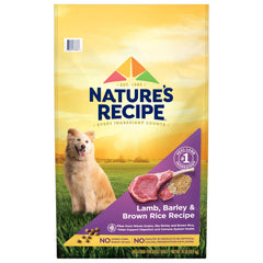 Nature's Recipe frente de la bolsa mostrando 24 lb y beneficios nutricionales