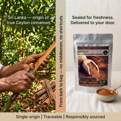 Naturevibe Botanicals palitos de canela Ceylon que ilustran origen natural