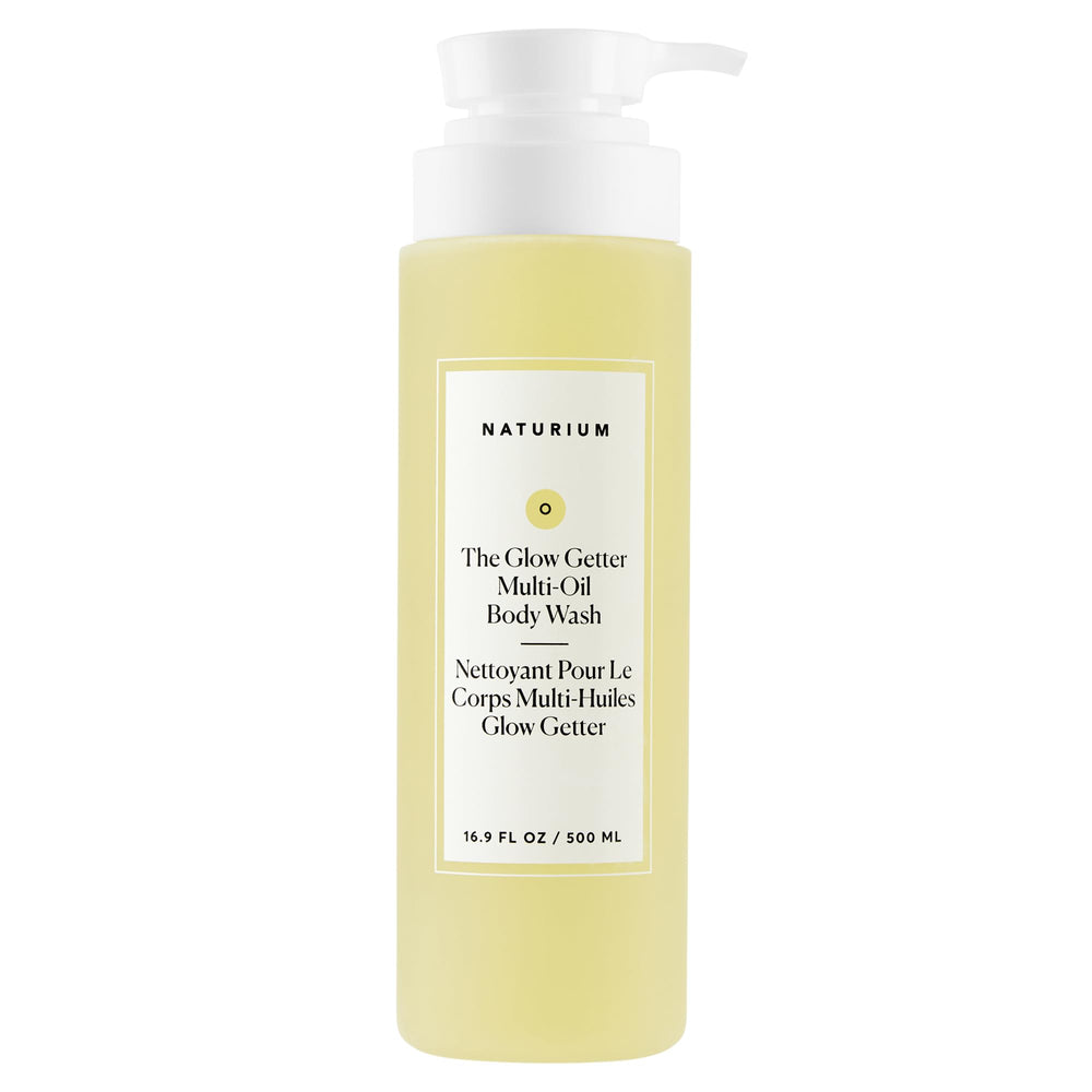 Naturium gel aceite frente mostrando envase y beneficio hidratante