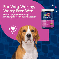 NaturVet tabletas sobre mano y perro recibiendo suplemento, muestra aceptación