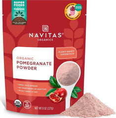 Navitas Organics frente del paquete mostrando diseño y certificaciones, conveniencia