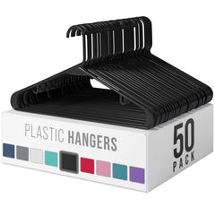 NEATERIZE perchas pack 50 frontal mostrando uniformidad y ahorro de espacio