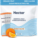 Nectar frente del paquete naranja mostrando 30 sobres y beneficios claros