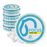 Nectr Focus+ paquete delantero mostrando 5 pouches y beneficios claros