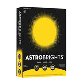 Neenah Astrobrights frente del paquete mostrando color solar yellow y cantidad