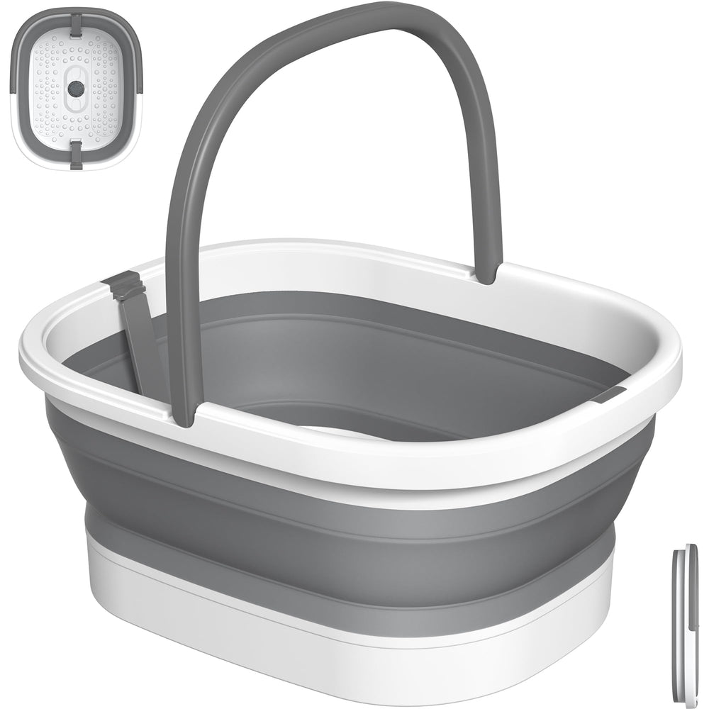 Nekteck bañera plegable frontal mostrando forma y base, comodidad de uso