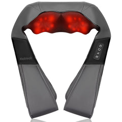 Nekteck vista frontal del masajeador y adaptador, alivio inmediato