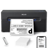 Nelko vista frontal de la impresora mostrando ranura y diseño compacto, ahorro de espacio