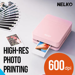 Nelko impresión en proceso con foto saliendo de la impresora, impresión rápida en segundos