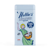 Nellie's frente del empaque mostrando tamaño y 125 lavados