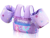NEMONE chaleco frontal morado sirena mostrando cierre y diseño seguro