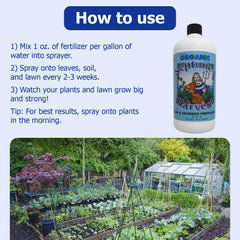 Neptune's Harvest soil drench applied at plant base supporting root health