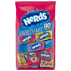 NERDS frente del empaque mostrando variedad y porciones individuales